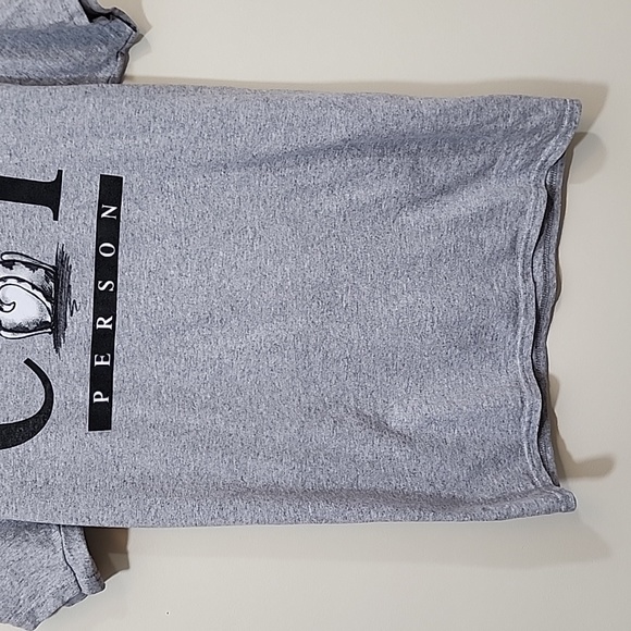 Cat person heathered gray short sleeve graphic t-shirt woman's size small - Picture 5 of 7